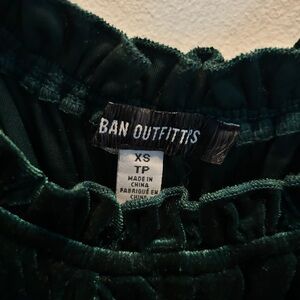 Urban Outfitters Dark Green Velvet Top